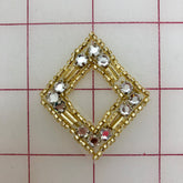 Rhinestone Appliques - Beaded Trim with Rhinestones Gold Close-Out